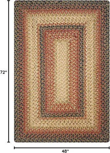 Vista 18 de Homespice Apple Pie - Alfombra ovalada roja de 2 x 3 pies, alfombra de cocina trenzada para decoración primitiva y rústica, reversible, yute sin