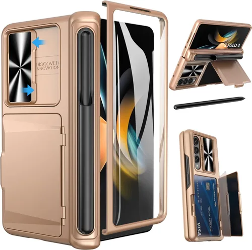 Vista 15 de Viaotaily Funda para Galaxy Z Fold 4 con Soporte para S Pen y Tarjetero y Protección de Bisagra, Protector de Pantalla Integrado y Cubierta