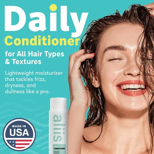 Vista 3 de ALIIS Acondicionador diario – Acondicionador hidratante ligero para desenredar, suavidad y cabello manejable – Sin sulfatos, seguro