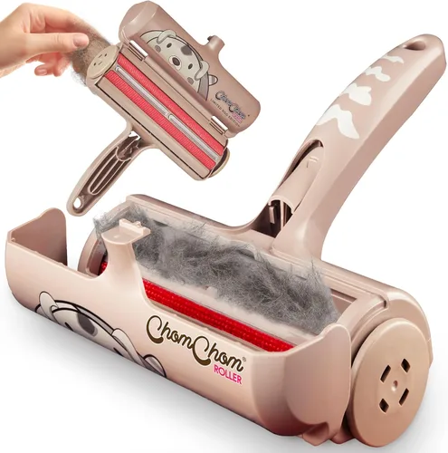 Vista 11 de ChomChom Roller Removedor de pelo de mascotas – Rodillo de pelusa reutilizable de tamaño original para gatos y perros en muebles, sofá, alfombra