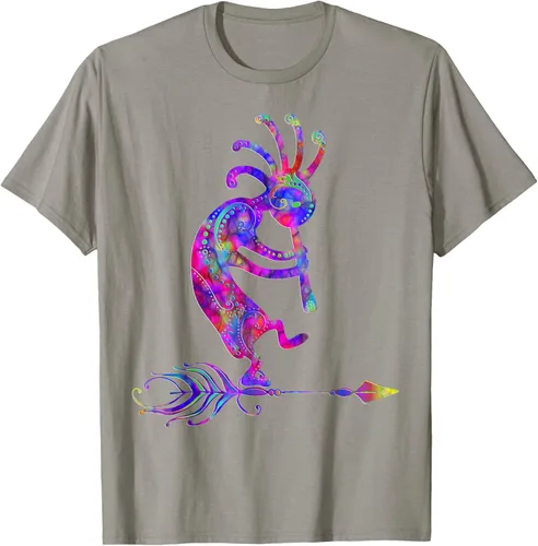 Vista 34 de Native American Kokopelli With Feather 2 - Camiseta Fan Fun, Negro, S