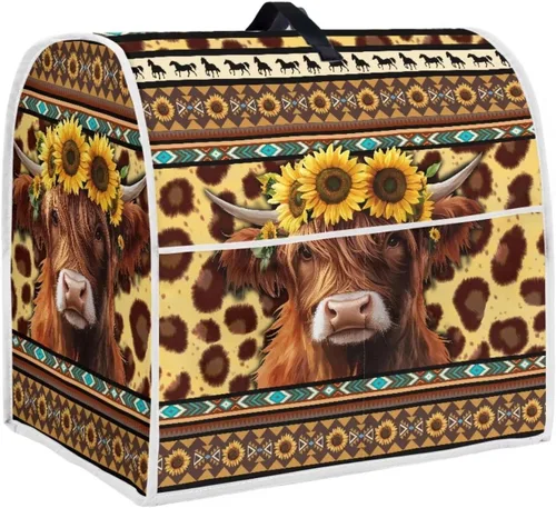 Vista 31 de UNICEU Protector de cubierta de batidora de soporte de cocina con estampado retro de mariposa de girasol, con mango superior, cubierta de polvo