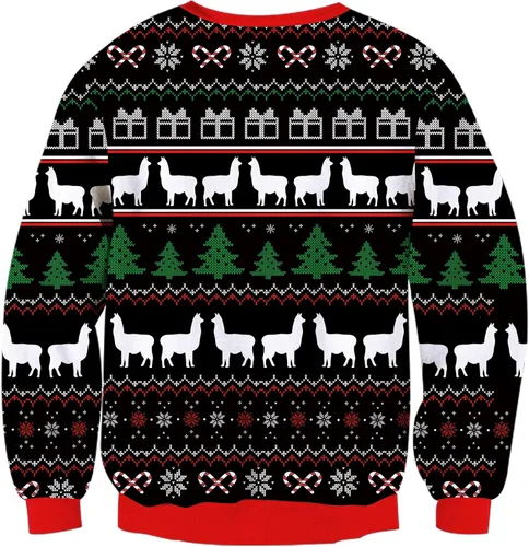 Vista 2 de Ahegao Unisex Ugly Christmas Sweatshirts 3D Printed Funny Graphic Pullover Sweater for Party