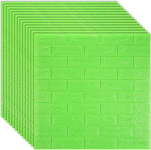 Vista 13 de Queenbox 12 piezas de papel tapiz de ladrillos de espuma sintética de 27 x 30 pulgadas, efecto 3D sólido, autoadhesivo, para despegar y pegar
