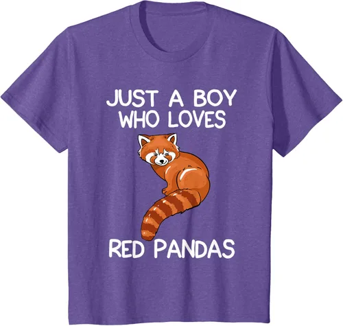 Vista 38 de Just A Boy Who Loves Red Pandas Gift - Camiseta con diseño de panda roja, Negro, S