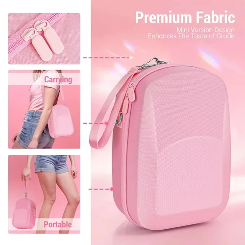 Vista 3 de Hard Carrying Case for Oculus Quest 2 Accessories Pink Silicone Cover Set VR Shell Touch Controller Cover Front Face Protector Cover Crossbody