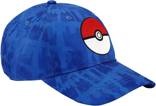 Vista 3 de Pokeball bordado azul Tie Dye algodón sarga Pokemon béisbol sombrero, Azul