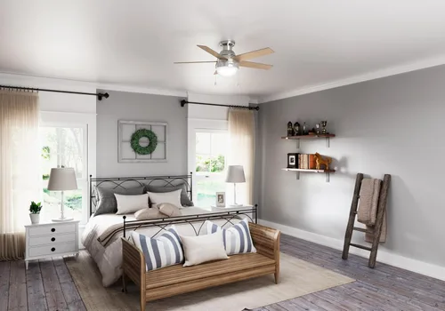 Vista 12 de Hunter Anslee, Ventilador de techo, para interiores, con luz LED, 46 Acabado cepillo níquel (Brushed Nickel Finish)