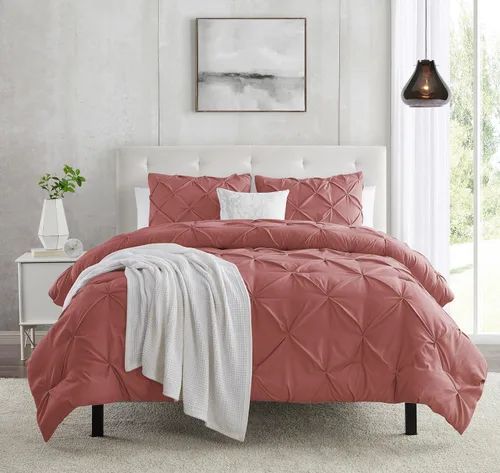 Vista 9 de Clara Clark Juego de funda de edredón beige de 2 piezas, tamaño individual, 1 funda de edredón de 68 x 90 pulgadas con cierre de botón y 1 funda