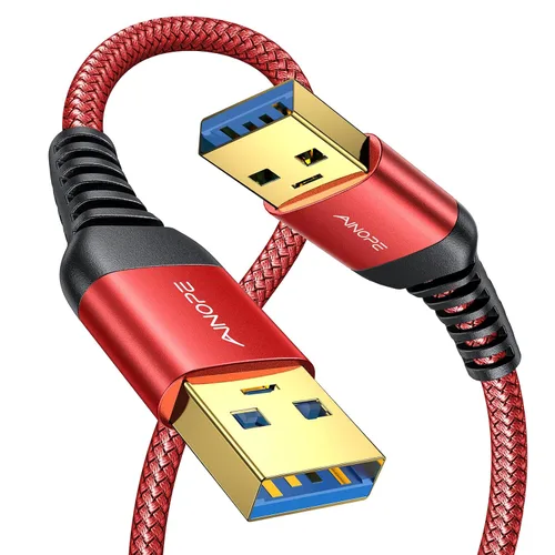 Vista 13 de AINOPE Cable USB a USB, cable USB 3.0 A a A macho a macho [nunca se rompe], cable tipo A de doble extremo compatible con cajas de disco duro, KVM