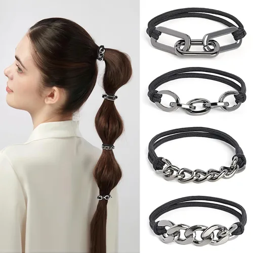 Vista 8 de Lazos para el cabello sin daños, accesorios para el cabello, 8 piezas prácticas elásticas lindas bandas para el cabello, joyería de moda para cola