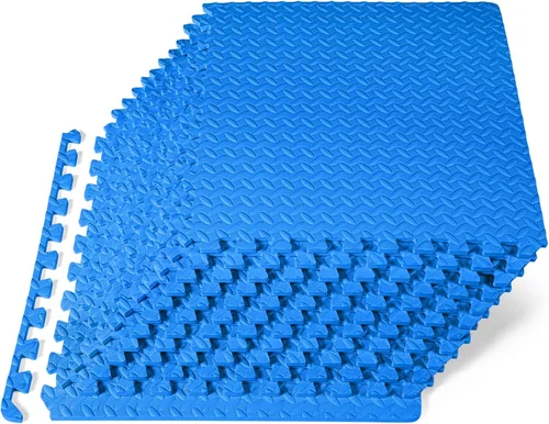 Vista 30 de ProsourceFit - Tapete de ejercicio tipo rompecabezas de ½ pulgada, losetas de espuma EVA entrelazadas para gimnasio en casa, para niños, crema, 24 x