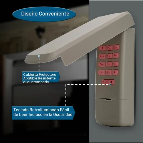 Vista 5 de Teclado remoto universal para apertura de puerta de garaje, repuesto para Chamberlain Liftmaster Genie Lineal Multi-Code Sears Craftsman Stanley