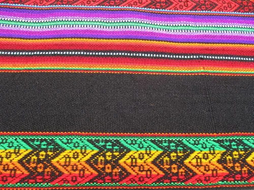 Vista 3 de Funda de cojín de tela inca, funda de cojín decorativa de Perú, funda de cojín de algodón estilo peruano para sofá de 18 pulgadas x 18 pulgadas Negro