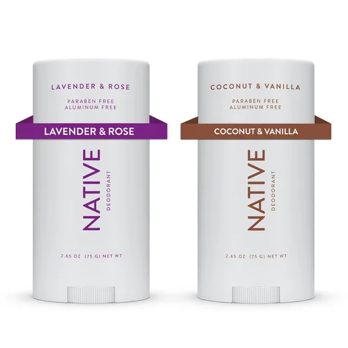 Vista 7 de Native Desodorante Desodorante natural para mujeres y hombres, sin aluminio con bicarbonato de sodio, probióticos, aceite de coco y manteca