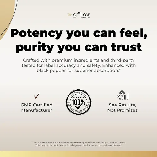 Vista 6 de gflow vitamins Suplementos de Ashwagandha para mujeres y hombres 6000mg Apoyo para el sueño, el estado de ánimo y la energía Fuerza extra