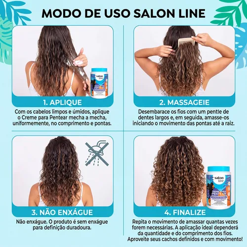 Vista 6 de Salon Line - Linha Creme para Pentear - Definicao Natural 1000 Gr