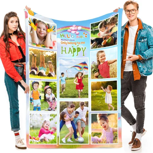 Vista 17 de Manta personalizada con fotos, texto, fotos personalizadas, regalos del día de San Valentín para mamá, papá, pareja, esposa, marido, novia, novio