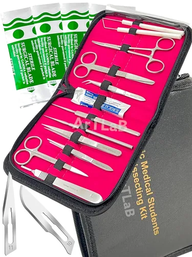 Vista 11 de Nuevo kit de disección de laboratorio de biología/anatomía/estudiante de medicina de acero inoxidable premium - mango de bisturí, cuchillas