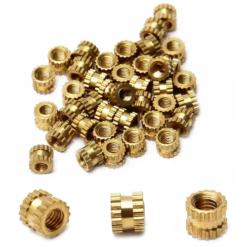 Vista 94 de Tuercas moleteadas de rosca hembra M2x3mm OD Tuercas de inserción roscadas de latón Tuercas de incrustación hidráulicas soldadas juntas Kit surtido
