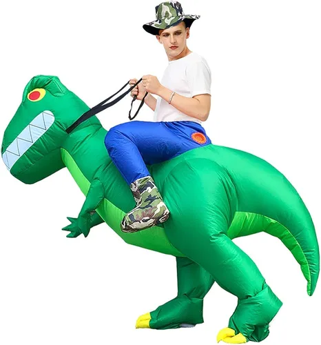 Vista 4 de Disfraz inflable para niños, disfraces inflables de Halloween, disfraz inflable de tiranosaurio Rex, disfraces de explotar