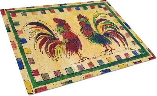 Vista 14 de Caroline's Treasures 1002LCB Barq's, Crabs and Spices Tabla de cortar de vidrio grande decorativa de vidrio templado Tabla de cortar y servir