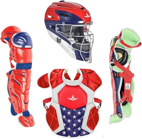 Vista 22 de All-Star Eje S7 de 9 a 16 años – Kit de equipo de captura de béisbol (incluye casco, protector de pecho, protectores de piernas), cumple con NOCSAE