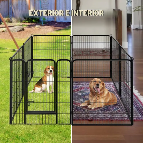 Vista 3 de ZENY Vallas para perros para el patio, campamento, corrales para perros al aire libre, corral para perros en interiores, 8 paneles para perros