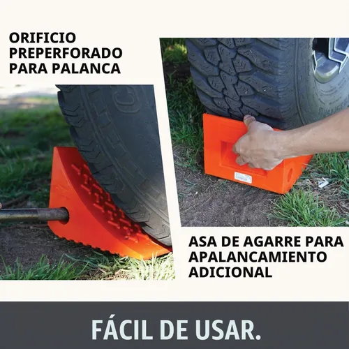 Vista 5 de SECURITYMAN Calzas de rueda resistentes (paquete de 2) – Calzas de rueda de goma sólida duraderas, antideslizantes, para remolques de lanchas Naranja