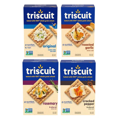Vista 13 de TRISCUIT Galletas de grano entero 4 paquetes con 4 variedades de sabores surtidos
