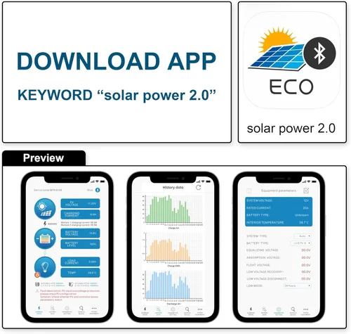 Vista 4 de Controlador de carga solar 40A, 12V 24V 36V 48V Auto Max PV 100V Pantalla retroiluminada Quattro USB PWM Paneles Solares Cargador Regulador