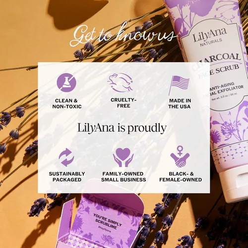 Vista 7 de LilyAna Naturals Exfoliante facial de carbón, exfoliante facial, exfoliante de microdermoabrasión, productos para el cuidado facial de la piel