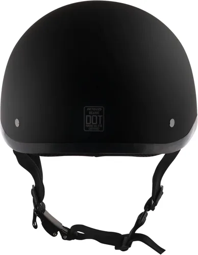 Vista 4 de Detour Helmets D.O.T. - Medio casco negro plano para motociclistas con visera extraíble