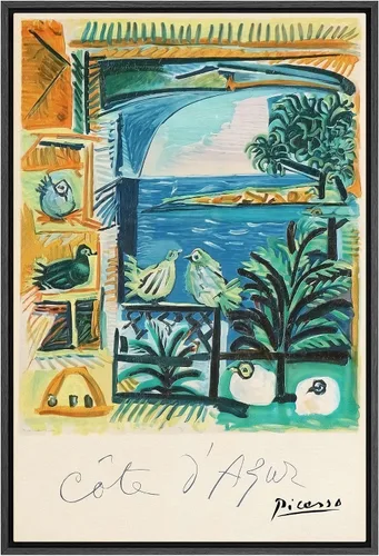 Vista 15 de SIGNLEADER Lienzo enmarcado para pared, paisaje pastel abstracto negro, naturaleza, ilustraciones de área silvestre, arte moderno, decorativo