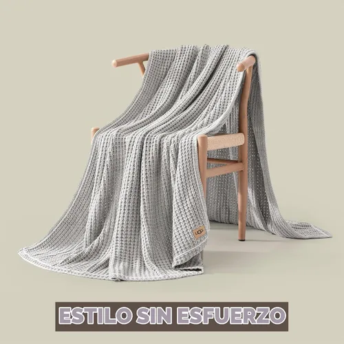 Vista 3 de UGG Luna - Manta de algodón, manta de punto, 50 x 70 pulgadas, cambray