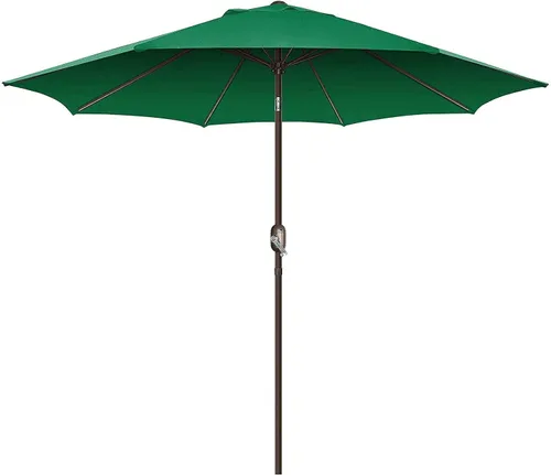 Vista 8 de Sombrilla de patio de 7.5 pies/9 pies, sombrilla de piscina con protección UV con poste resistente, sombrilla para exteriores con botón