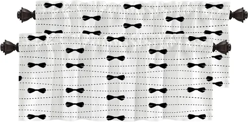 Vista 95 de Cortinas opacas de poliéster multicapa marrón con diseño de bosque natural, 2 unidades, 26 x 24 pulgadas