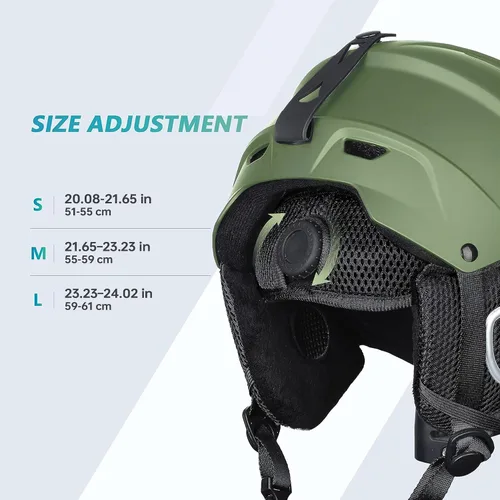 Vista 3 de VANRORA Juego de casco y gafas de esquí – Casco de snowboard con control de clima, lentes intercambiables, para hombres y mujeres