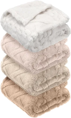 Vista 7 de VitalCozy Juego de 4 Mantas de Felpa Suave para Bebé 30" x 40" 3D de Peluche Cálido Mantas de Envoltura para Dormitorio para Niños Pequeños, Niñas