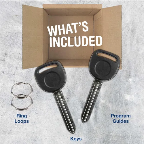 Vista 2 de KeylessOption Hoja de llave de coche de encendido sin cortar Master Keyblank Cabeza de plástico para B110, B110-P (paquete de 2)
