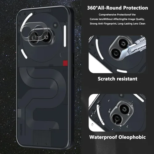 Vista 6 de Paquete de 3+2 protectores de pantalla de vidrio templado para teléfono (2a) / (2a) Plus con protector de lente de cámara, dureza 9H, película