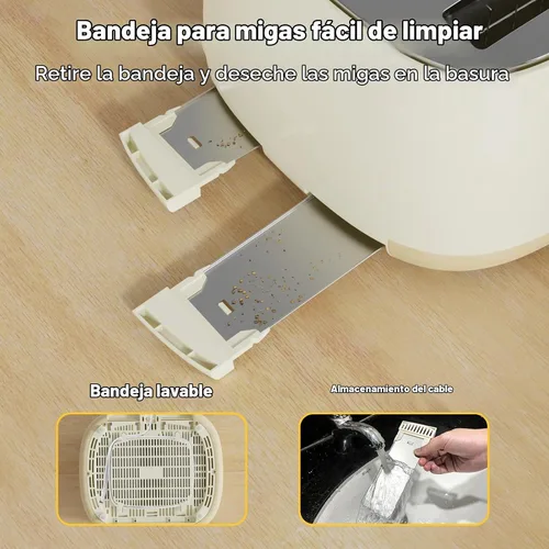 Vista 7 de Tostadora de 4 rebanadas, tostadora retro de acero inoxidable con ranuras extra anchas, funciones de cancelar, bagel y descongelar, panel de control