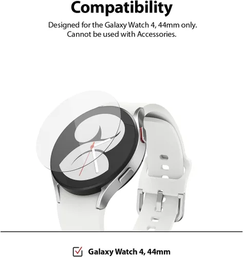 Vista 2 de Ringke Vidrio [Paquete de 4] Compatible con Samsung Galaxy Watch 4 Protector de pantalla (1.732 pulgadas), dureza 9H, antiarañazos, cubierta