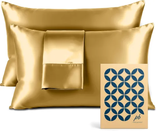 Vista 30 de Pure Bedding Sábanas de satén de lujo para cama individual de hotel, juego de sábanas de microfibra extra suave de 1800, resistente a las arrugas, a