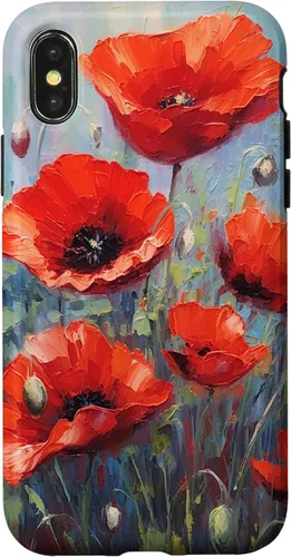 Vista 5 de Funda para iPhone 12/12 Pro Red Poppies Flowers In A Field
