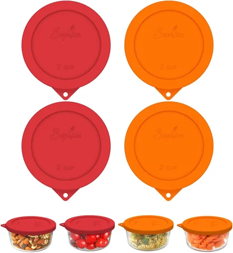Vista 19 de Sophico - Tapas redondas de silicona para recipiente de almacenamiento de 2 tazas, reemplazo para Pyrex 7200-PC y cuencos de vidrio Anchor Hocking