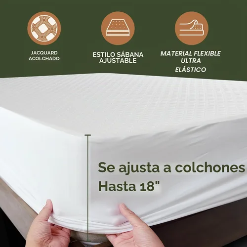 Vista 4 de Beckham Hotel Collection Protector de Colchón — Mezcla de Viscosa de Grado Hotel, Protección Impermeable Silenciosa Que Preserva la Sensación