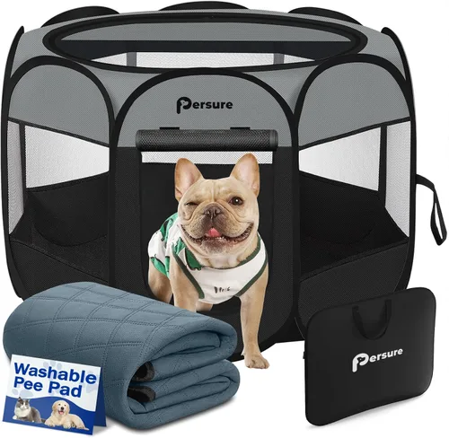 Vista 12 de Corralito para perros y gatos en interiores y exteriores, para cachorros, mascotas, gatos, recuperación después de una cirugía, carpa jaula