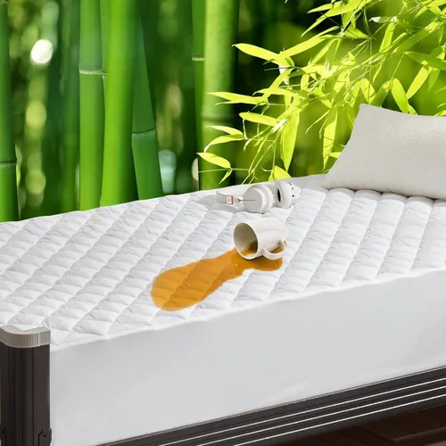 Vista 20 de UNILIBRA Protector de colchón impermeable tamaño twin, cubierta de colchón refrescante de rayón de aire 3D hecho de bambú, protector de colchón