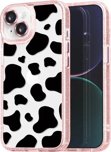 Vista 126 de Compatible para iPhone 13 Funda Bonita Estética - Funda para Teléfono Rosa con Purpurina con Protector de Cámara - Diseño de Cubierta